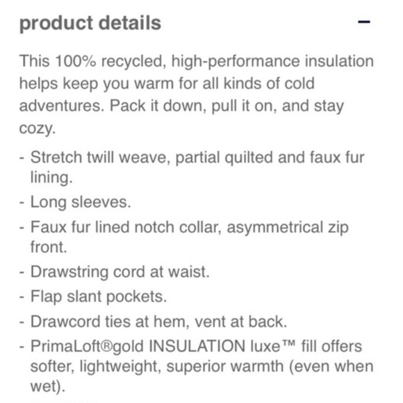 GAP Primaloft Utility Parka Olive Faux Sherpa Trim Size S - Picture 7 of 8